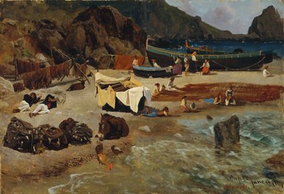 Fishing Boats at Capri by Albert Bierstadt